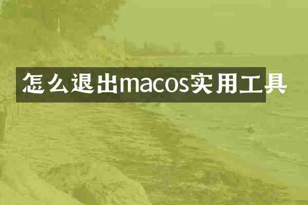 怎么退出macos实用工具