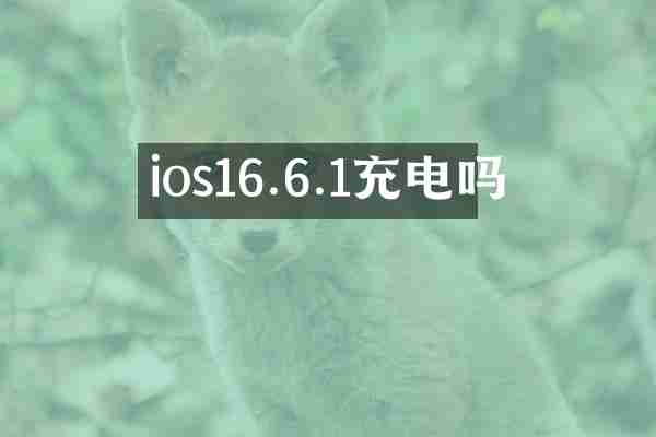 ios16.6.1充电吗