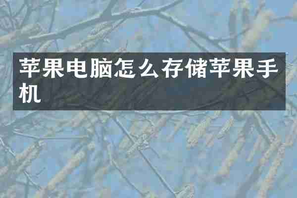 苹果电脑怎么存储苹果手机