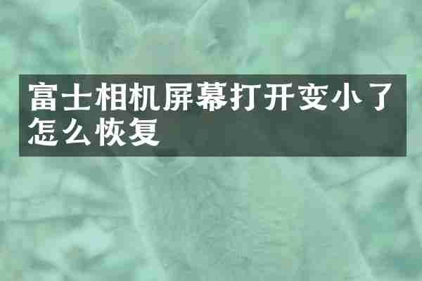 富士相机屏幕打开变小了怎么恢复