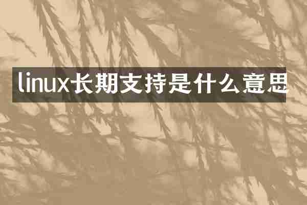 linux长期支持是什么意思
