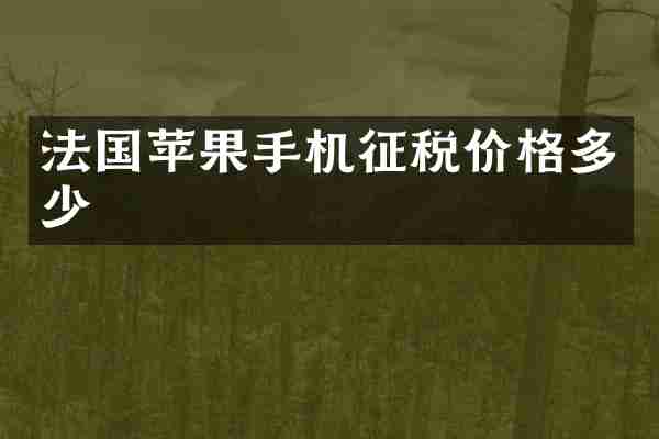 法国苹果手机征税价格多少