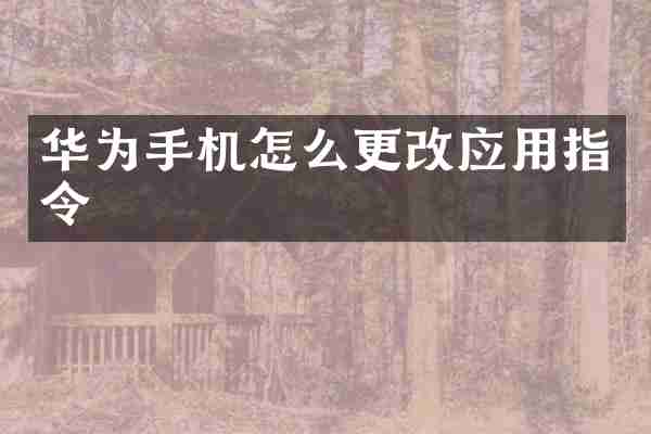 华为手机怎么更改应用指令