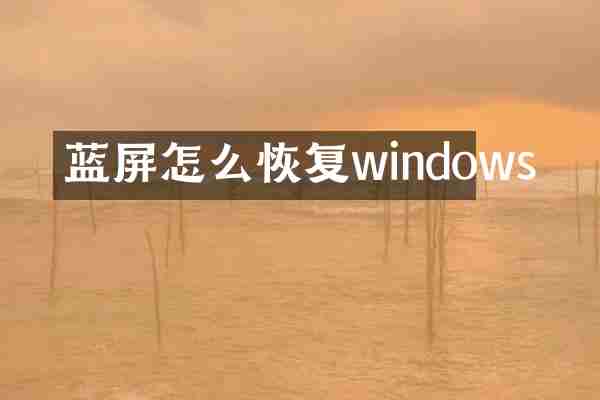蓝屏怎么恢复windows