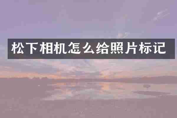 松下相机怎么给照片标记