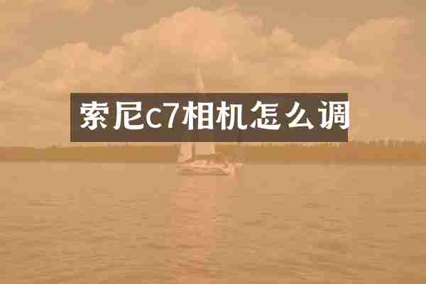 索尼c7相机怎么调