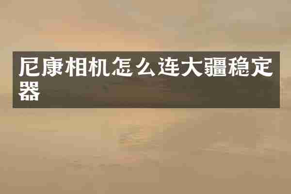 尼康相机怎么连大疆稳定器