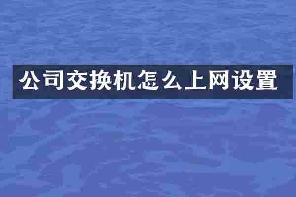 公司交换机怎么上网设置