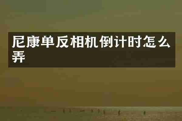 尼康单反相机倒计时怎么弄