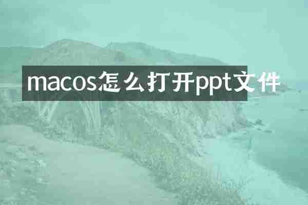 macos怎么打开ppt文件