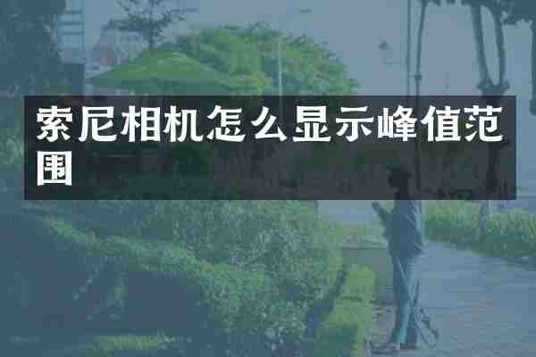 索尼相机怎么显示峰值范围