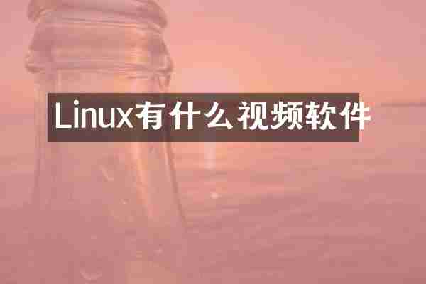 Linux有什么视频软件