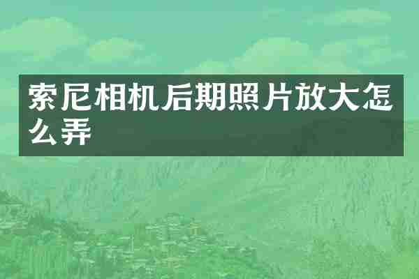 索尼相机后期照片放大怎么弄