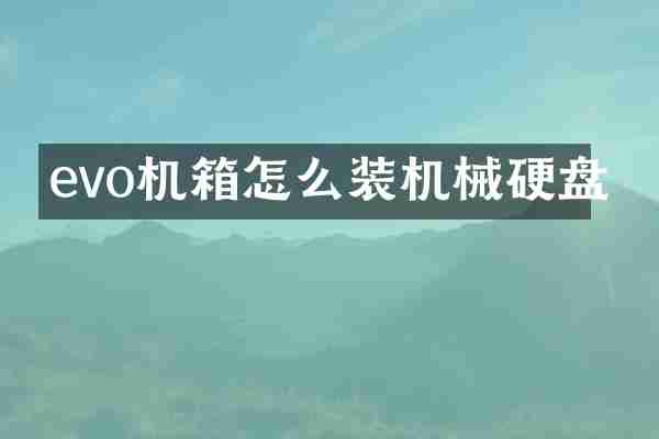 evo机箱怎么装机械硬盘