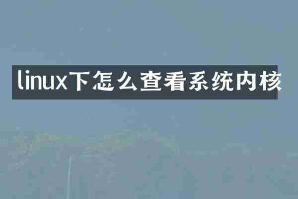 linux下怎么查看系统内核
