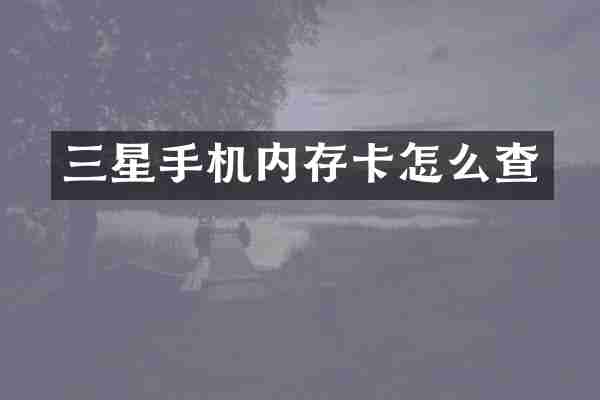 三星手机内存卡怎么查