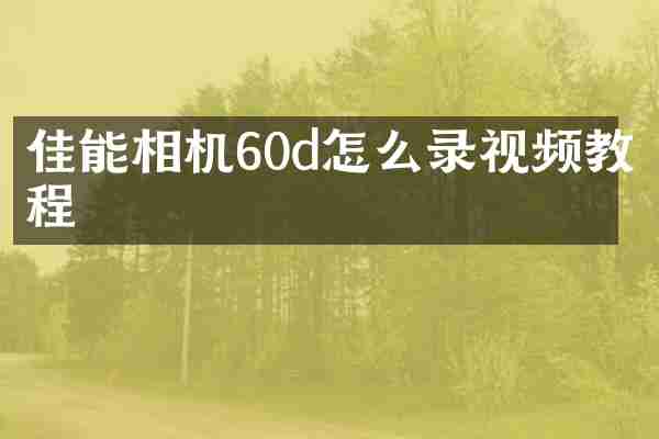 佳能相机60d怎么录视频教程