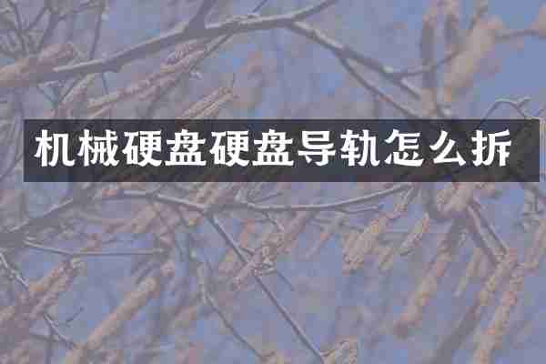 机械硬盘硬盘导轨怎么拆