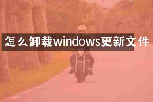 怎么卸载windows更新文件