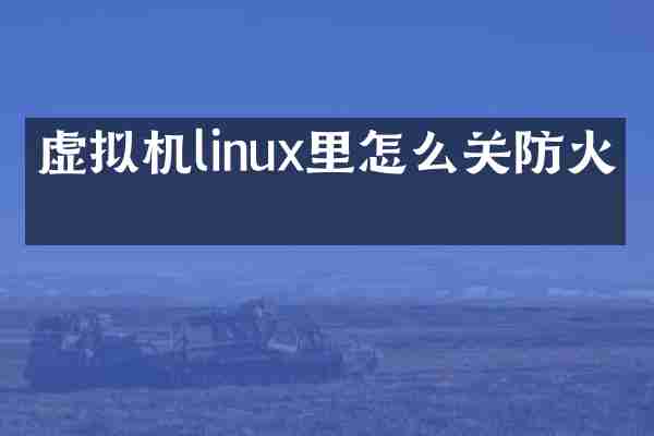 虚拟机linux里怎么关防火墙
