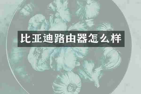 比亚迪路由器怎么样