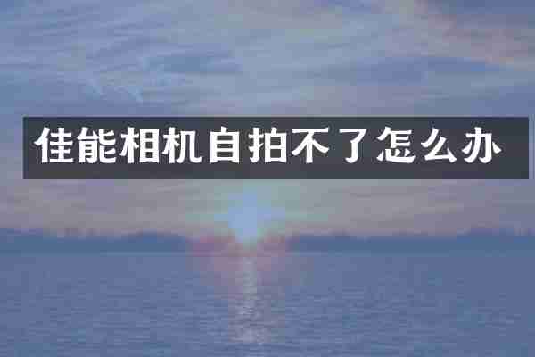 佳能相机自拍不了怎么办