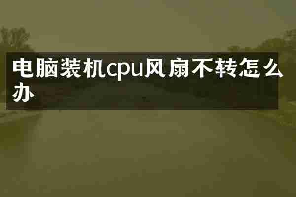 电脑装机cpu风扇不转怎么办