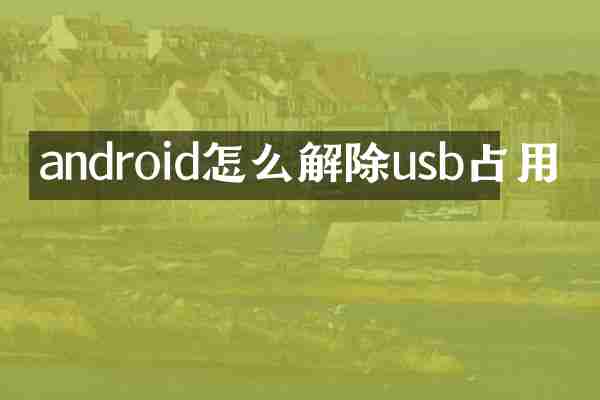 android怎么解除usb占用