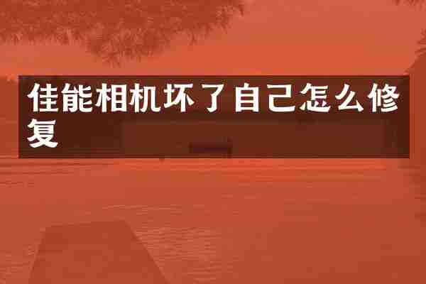 佳能相机坏了自己怎么修复