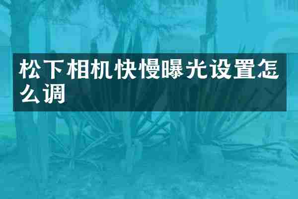 松下相机快慢曝光设置怎么调