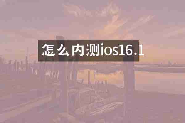 怎么内测ios16.1