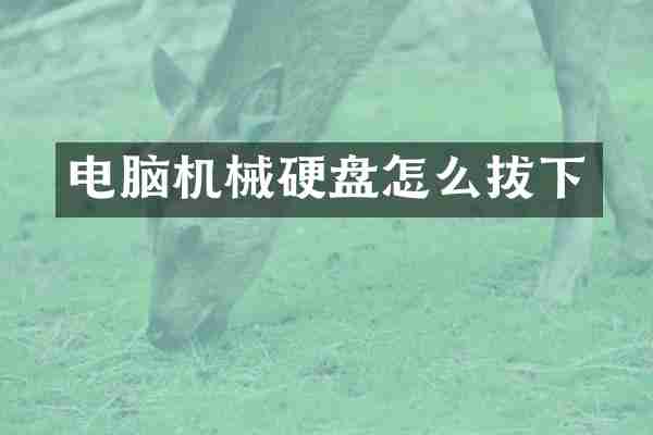电脑机械硬盘怎么拔下