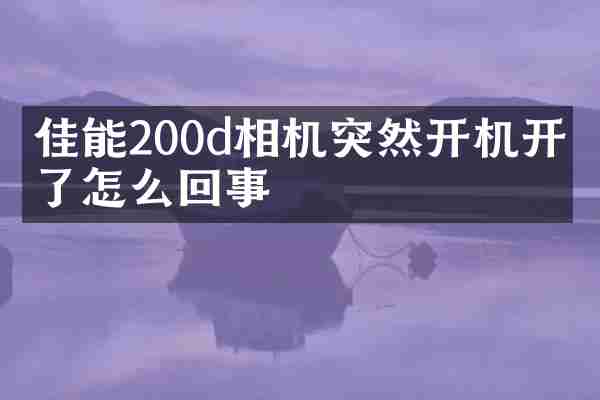 佳能200d相机突然开机开不了怎么回事