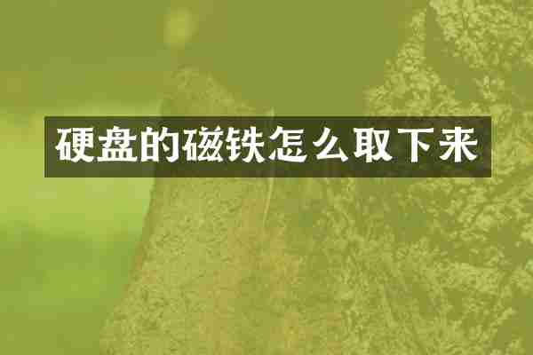 硬盘的磁铁怎么取下来
