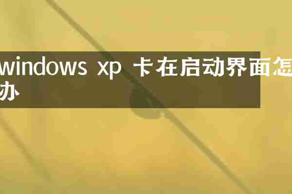windows xp 卡在启动界面怎么办