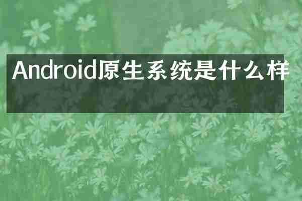 Android原生系统是什么样的