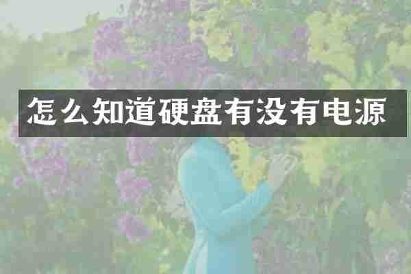 怎么知道硬盘有没有电源