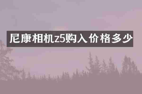尼康相机z5购入价格多少