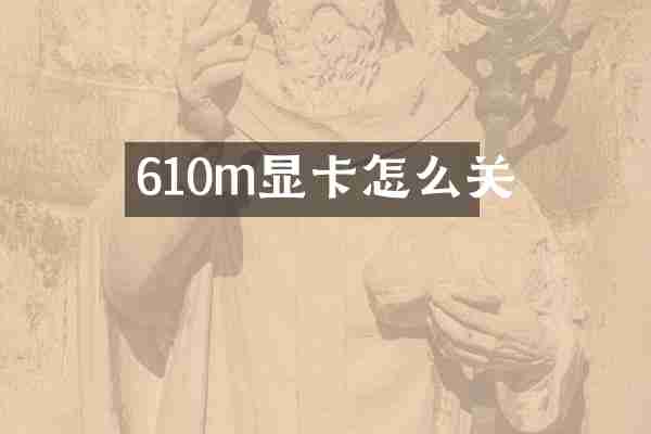 610m显卡怎么关