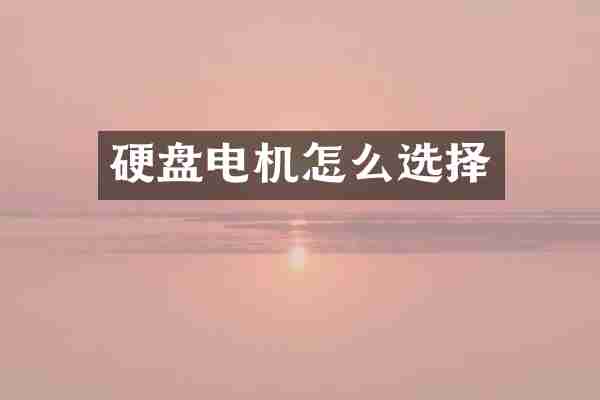 硬盘电机怎么选择
