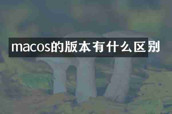 macos的版本有什么区别