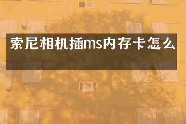 索尼相机插ms内存卡怎么插