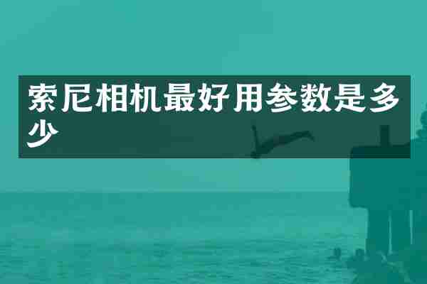 索尼相机最好用参数是多少
