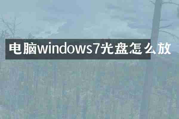 电脑windows7光盘怎么放