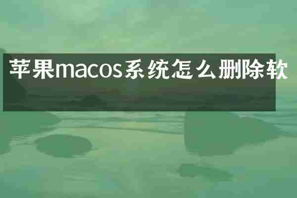 苹果macos系统怎么删除软件
