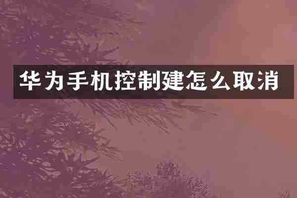 华为手机控制建怎么取消