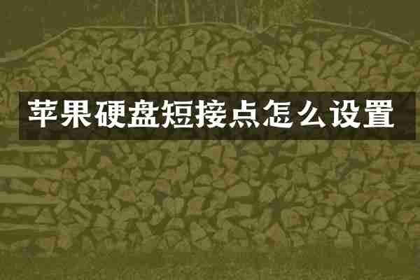 苹果硬盘短接点怎么设置