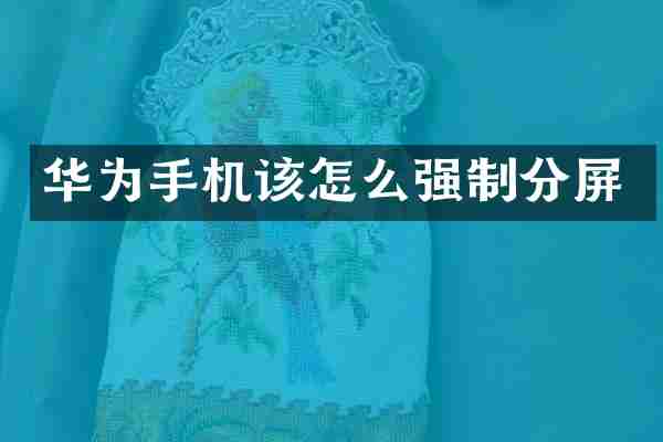 华为手机该怎么强制分屏