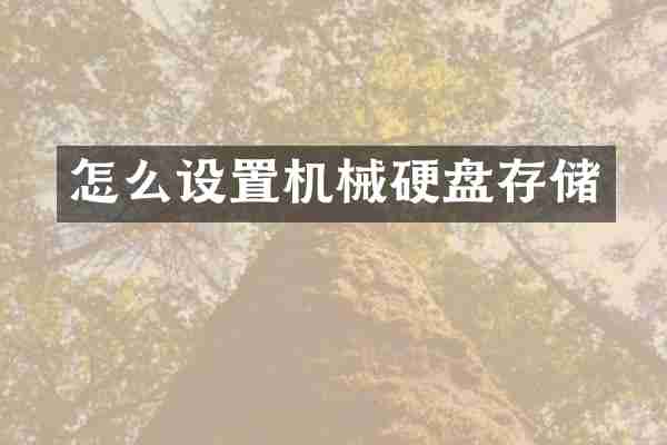 怎么设置机械硬盘存储
