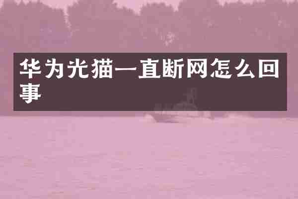 华为光猫一直断网怎么回事